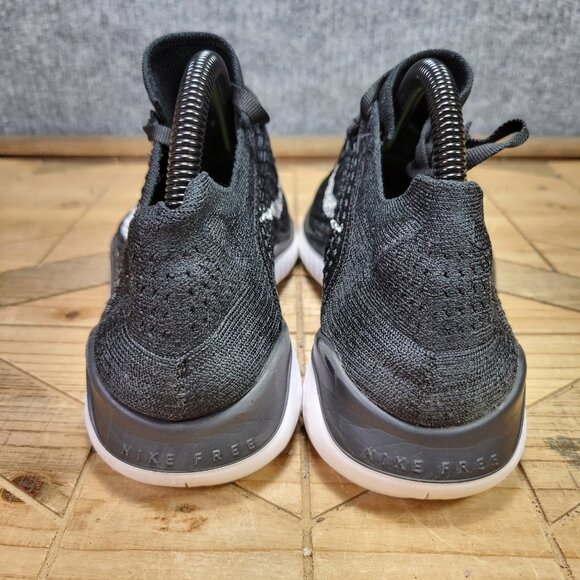 Nike Free RN Flyknit‎ 2018 Women's 9 Running Shoes Black White 942837 001 - Picture 7 of 11